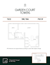 the floor plan of garden court towers