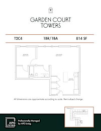 the floor plan of garden court towers