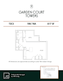 the floor plan of garden court towers