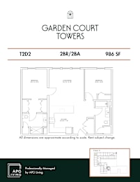 the floor plan of garden court towers