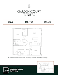 the floor plan of garden court towers