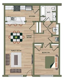 1 bed 1 bath E at The PARKER on E Mulberry Apartments, Texas