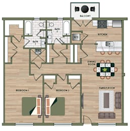 2 bed 2 bath at The PARKER on E Mulberry Apartments, San Antonio, Texas