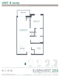 this floor plan is an approximation of a unit b study
