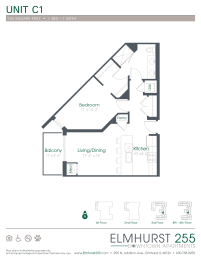 a floor plan of unit c1 of the elmhurst apartments