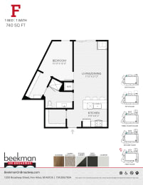 2 bed 2 bath F Floor Plan at Beekman on Broadway, Ann Arbor