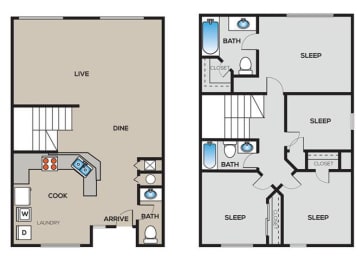 Floor Plan 4A Townhome