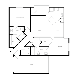 Two Bed Two Bath C at Stone Creek at Old Farm Apartments, Houston