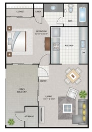 A1 Floor Plan at District 2308, Texas, 76011