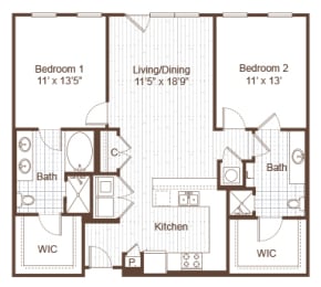 2 Bed 2 Bath