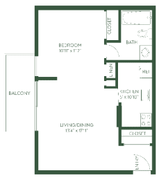 a floor plan of a bedroom apartment