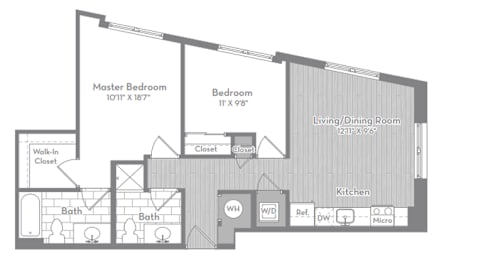 2 Bed 2 Bath