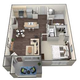 1Bed 1Bath A 1 Unit floorplan at Aventura at Forest Park, St. Louis, MO