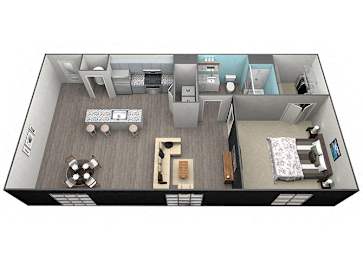 1 Bed 1 Bath Tower Grove Apartments - A1 Floorplan at Aventura at Forest Park, St.Louis, Missouri
