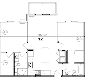 FLOOR PLAN, UPPPER 2 BED / 2 BATH