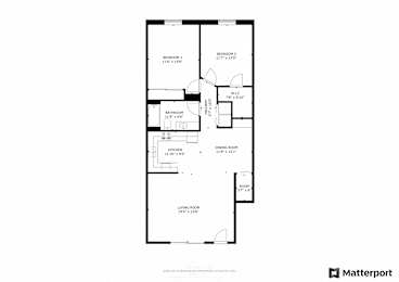 Riverwalk, Lower 2 Bed/1 Bath Floor Plan