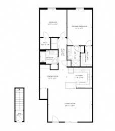 Riverwalk  Floor Plan 2 Bed/2 Bath