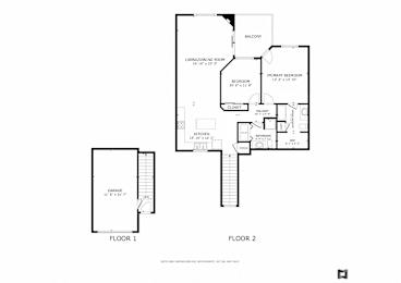 A floor plan for a two story home with a garage.