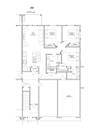 3 Bed/2 Bath Lower Floor Plan