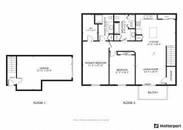 2 Bed/2 bath Floor Plan
