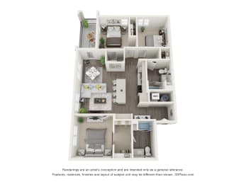 LVB Apartment 3D Floor Plan C1