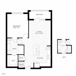Vero McKinney Apartments in McKinney, TX One Bedroom Floor Plan