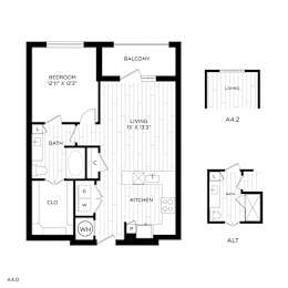 Vero McKinney Apartments in McKinney, TX One Bedroom Floor Plan