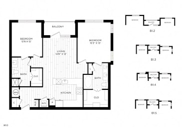Vero McKinney Apartments in McKinney, TX Two Bedroom Floor Plan