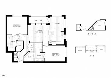 Vero McKinney Apartments in McKinney, TX Two Bedroom Floor Plan