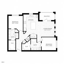 Vero McKinney Apartments in McKinney, TX Two Bedroom Floor Plan