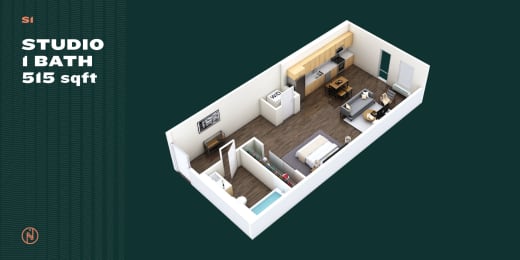 Northointe Apartments Studio A Floor Plan
