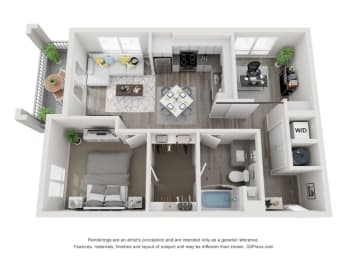 a 1 bedroom floor plan  950 sq ft
