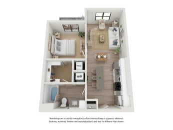 a 1 bedroom floor plan  studio