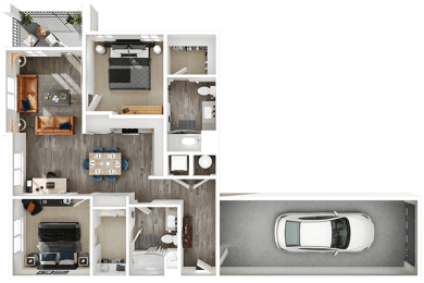 Halogen Apartments B2G 3D Floor Plan