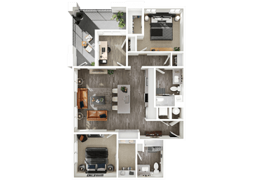 Halogen Apartments B3 3D Floor Plan