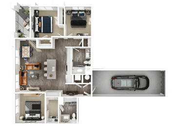 Halogen Apartments C1G 3D Floor Plan