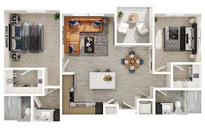 A series of images showing different rooms of a house.