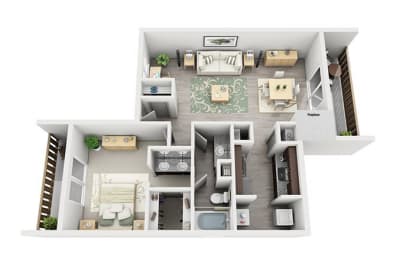 A3 FLAT | 812 SQ FT | 1 BED / 1 BATH at Maxwell Townhomes, Texas