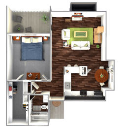 a floor plan of our studio apartment at The View at Lake Highlands