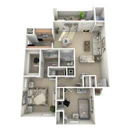 B1 Floor Plan at Alamo Park, San Antonio, 78218