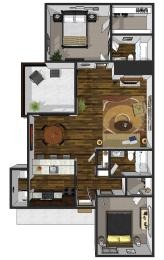 a floor plan our two bedroom apartment home at The View at Lake Highlands