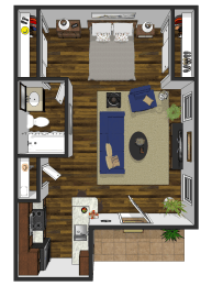 a floor plan of our studio apartment at riviera palms