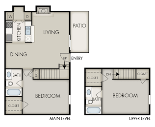 2 B Floorplan at Knoll Crest, San Antonio, TX