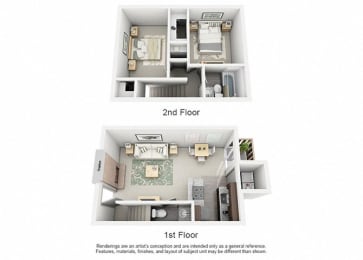 B2 TOWNHOME | 1,000 SQ FT | 2 BED / 1.5 BATH at Maxwell Townhomes, Texas