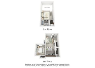 B1 TOWNHOME | 757 SQ FT | 2 BED / 1.5 BATH at Maxwell Townhomes, San Antonio, TX