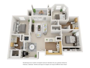 C1 | 3 Bed / 2 Bath | 1,157 Sq Ft  at Remington Ranch, San Antonio, 78247