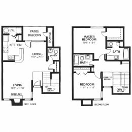 THU | 1,183 SQ FT | 2 BED / 2.5 BATH