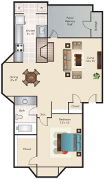 A3 | 663 SQ FT | 1 BED / 1 BATH at Woodchase, Texas, 76039