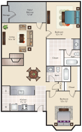 B1 | 1,011 SQ FT | 2 BED / 2 BATH at Woodchase, Euless, 76039