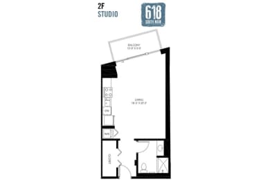 Floor Plan  Studio 555 sq. ft.